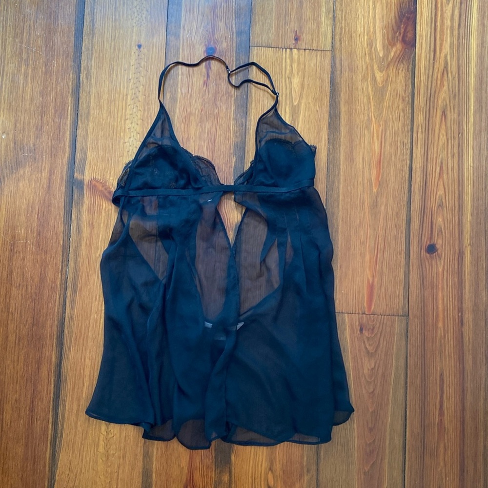 Victoria’s Secret Sheer Halter Babydoll with Lace Detail